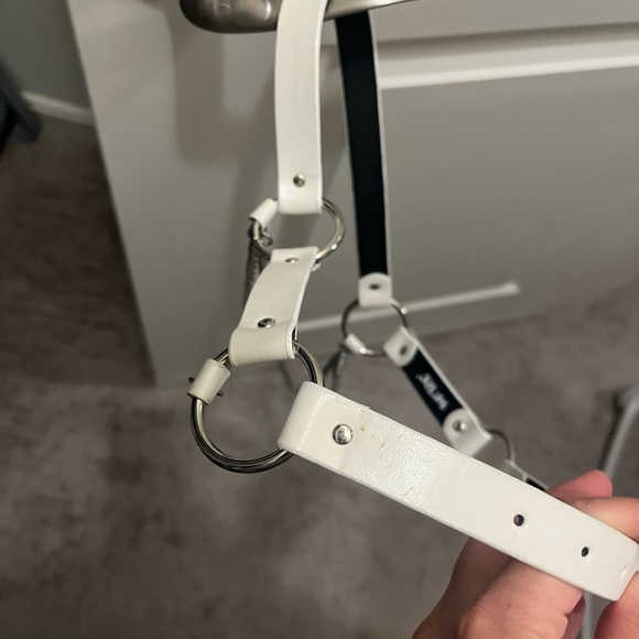Hot Topic belt white silver chain size 32 bondage - Picture 11 of 14